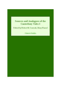 Sources and Analogues of the Canterbury Tales (I) (Chaucer Studies)