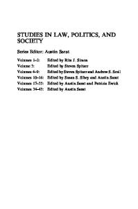 Special Issue: Constitutional Politics in a Conservative Era (Studies in Law, Politics, and Society)