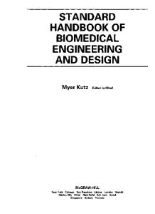 Standard Handbook of Biomedical Engineering and Design