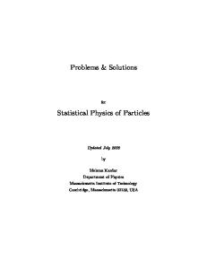 statistical physics  of particles Solution manual
