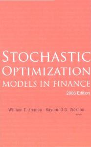 Stochastic Optimization Models in Finance