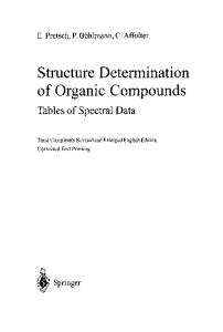 Structure determination of organic compounds: tables of spectral data
