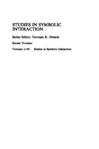 Studies in Symbolic Interaction, Volume 30 (Studies in Symbolic Interaction)
