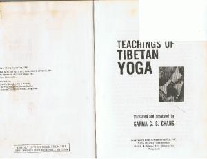 Teachings of Tibetan Yoga