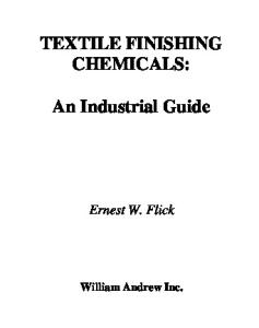 Textile finishing chemicals: an industrial guide