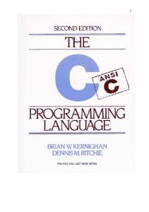 The Ansi C Programming Language