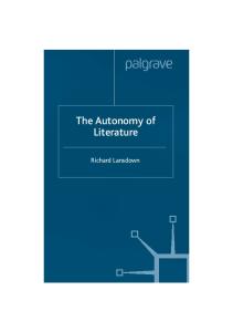 The Autonomy of Literature