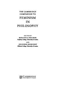The Cambridge Companion to Feminism in Philosophy (Cambridge Companions to Philosophy)