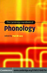 The Cambridge Handbook of Phonology (Cambridge Handbooks in Language and Linguistics)