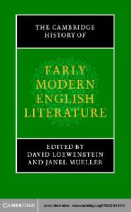 The Cambridge History of Early Modern English Literature (The New Cambridge History of English Literature)