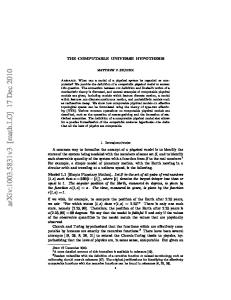 The Computable Universe Hypothesis [C.U.H.]