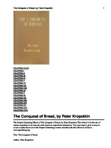 The Conquest Of Bread