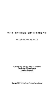 The Ethics of Memory