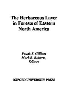 The Herbaceous Layer in Forests of Eastern North America (Life Sciences)
