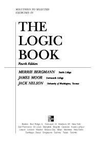 The Logic Book 4th Ed Solutions Manual