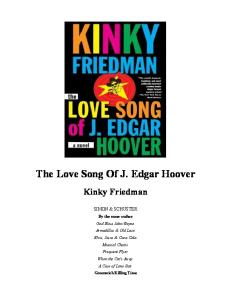 The Love Song Of J. Edgar Hoover (Kinky Friedman Novels)
