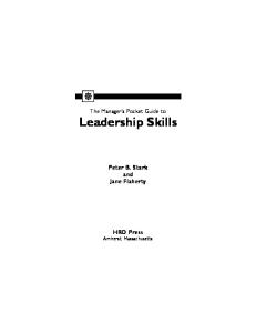 The Managers Pocket Guide to Leadership Skills