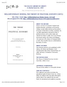 The Theory of Political Economy