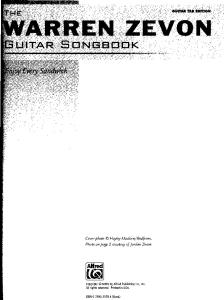 The Warren Zevon Guitar Songbook (Guitar Songbook Edition) (Guitar Songbooks)