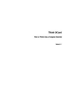 Think OCaml - How to Think Like a Computer Scientist