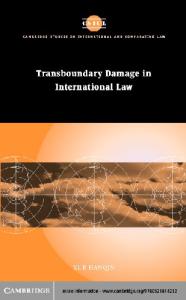 Transboundary Damage in International Law (Cambridge Studies in International and Comparative Law)