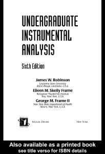 Undergraduate Instrumental Analysis, Fifth Edition