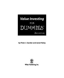 Value Investing For Dummies (For Dummies (Business & Personal Finance))