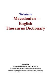 Websters Macedonian - English Thesaurus Dictionary