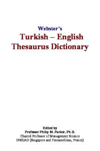 Websters Turkish - English Thesaurus Dictionary