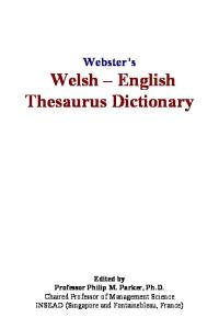 Websters Welsh - English Thesaurus Dictionary