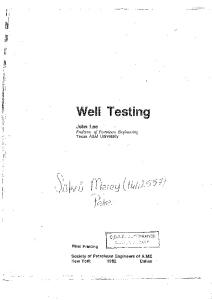 Well Testing (SPE textbook series)