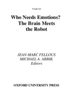 Who Needs Emotions The Brain Meets the Robot