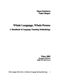 Whole Language, Whole Person: A Handbook of Language Teaching Methodology