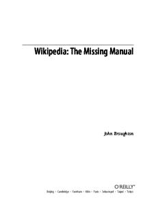 Wikipedia: the missing manual