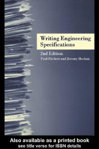 Writing Engineering Specifications 2nd Edition