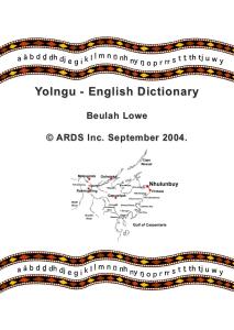 Yolngu - English Dictionary